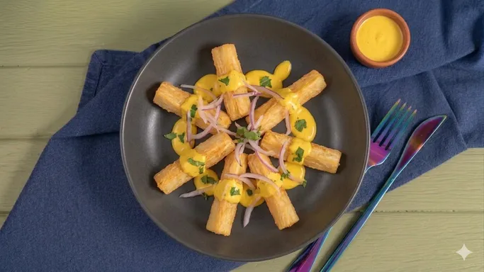 Yucas (6) con Salsa a la Huancaina